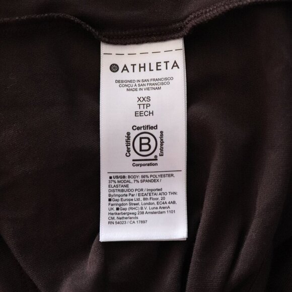 Athleta Women's Brown XXS Ease In Oversized 3/4 Sleeve Activewear Stretch Top - Picture 13 of 15